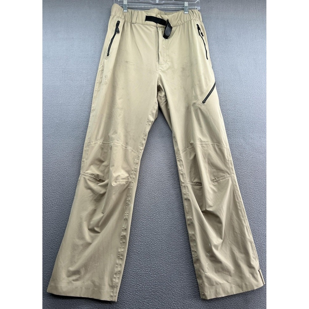 Snow Peak Pants Mens Sz S Tan Nylon Outdoor Hiking Pants Integrated Belt